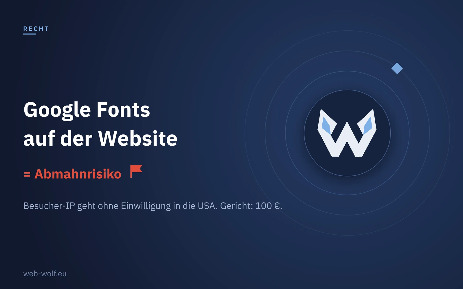 Web-Wolf Titelbild: Google Fonts als Abmahnrisiko nach DSGVO