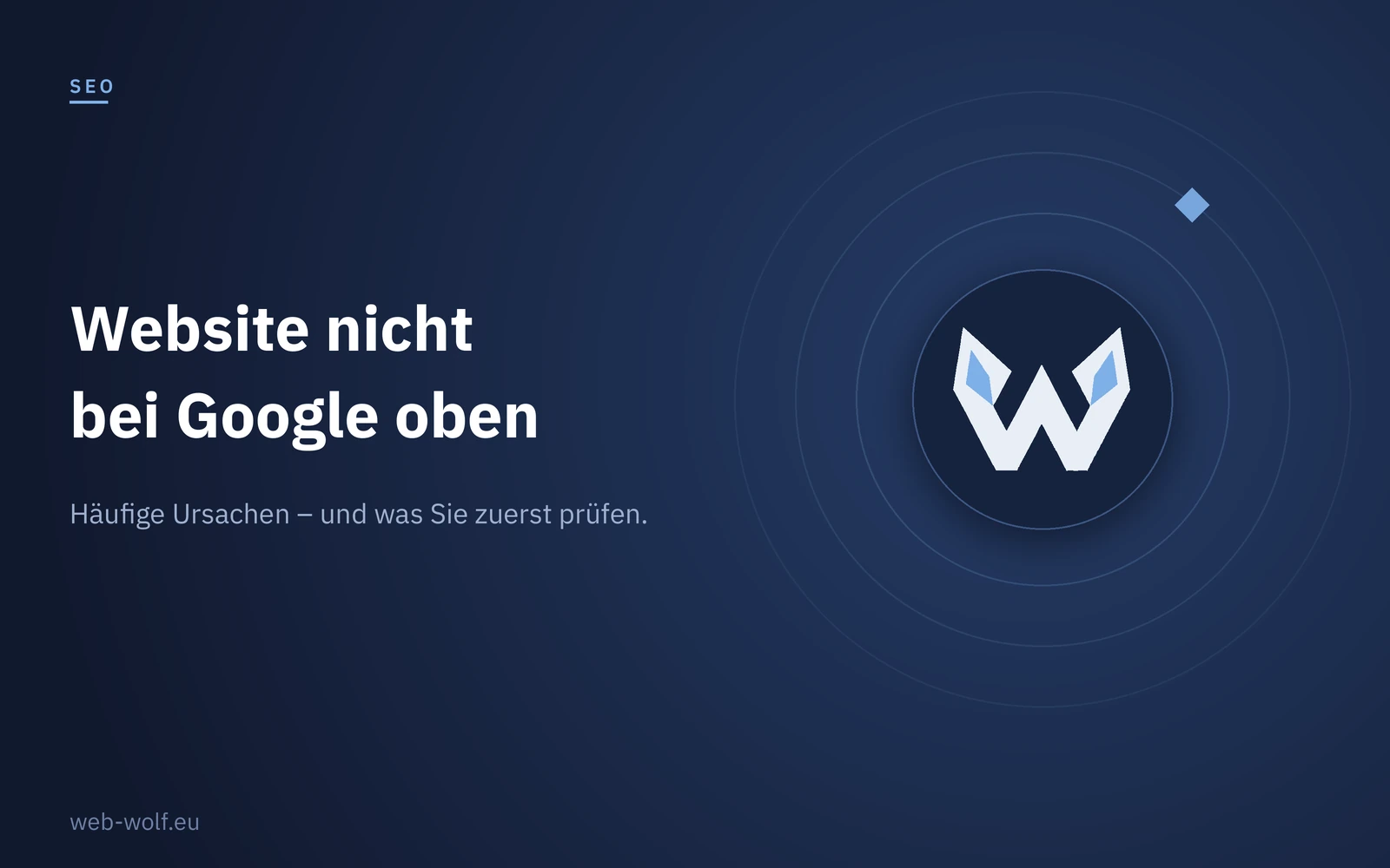 Web-Wolf Titelbild: Warum die Website nicht bei Google oben steht
