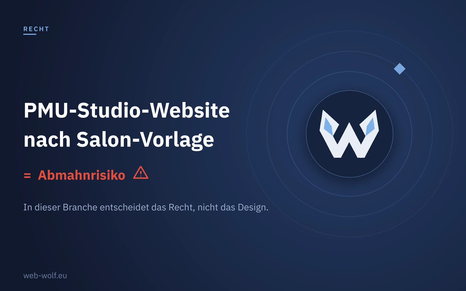 Titelbild Web-Wolf: Website für ein Permanent-Make-up-Studio und das Abmahnrisiko der Salon-Vorlage