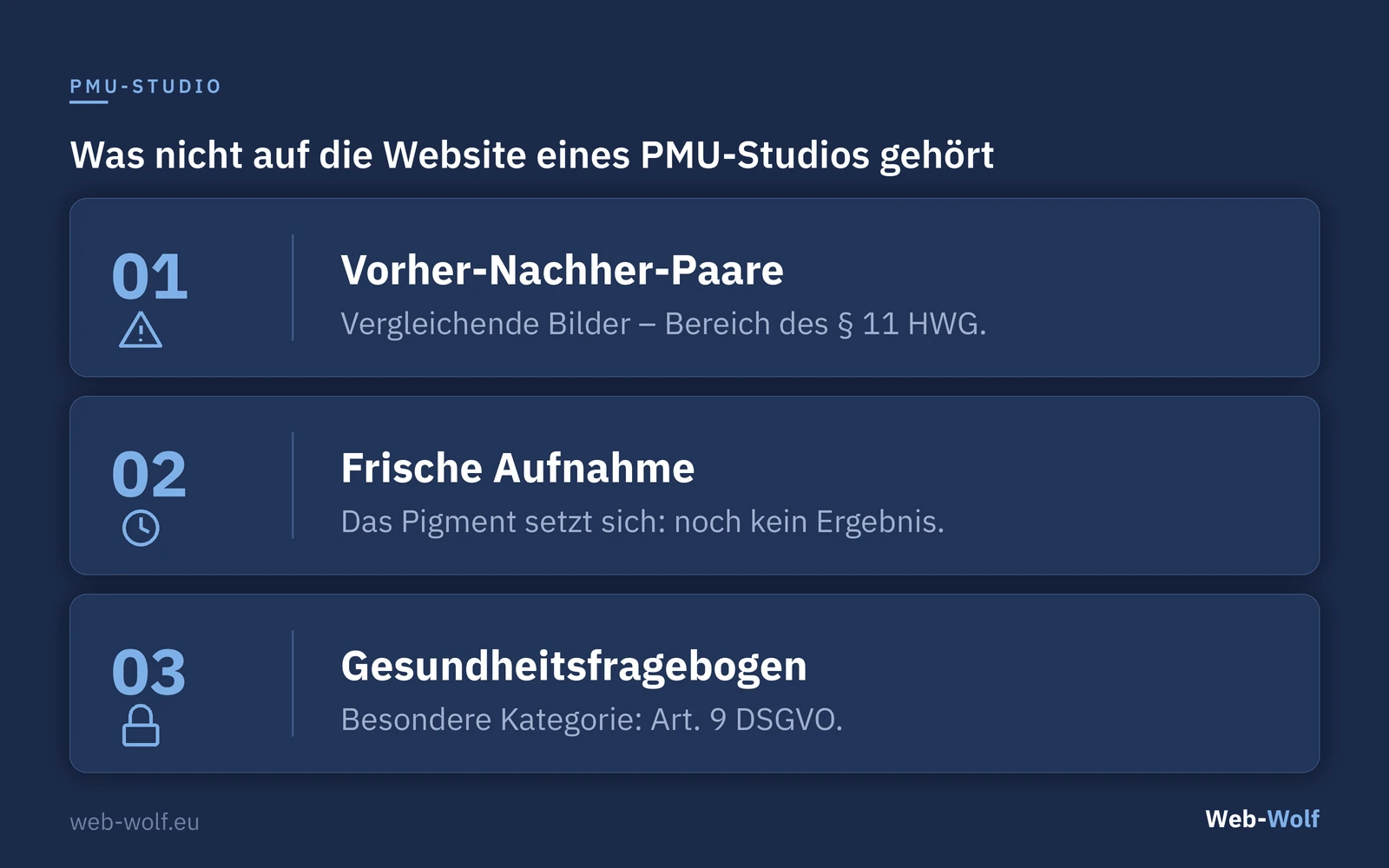 Drei Elemente, die nicht auf die Website eines Permanent-Make-up-Studios gehören