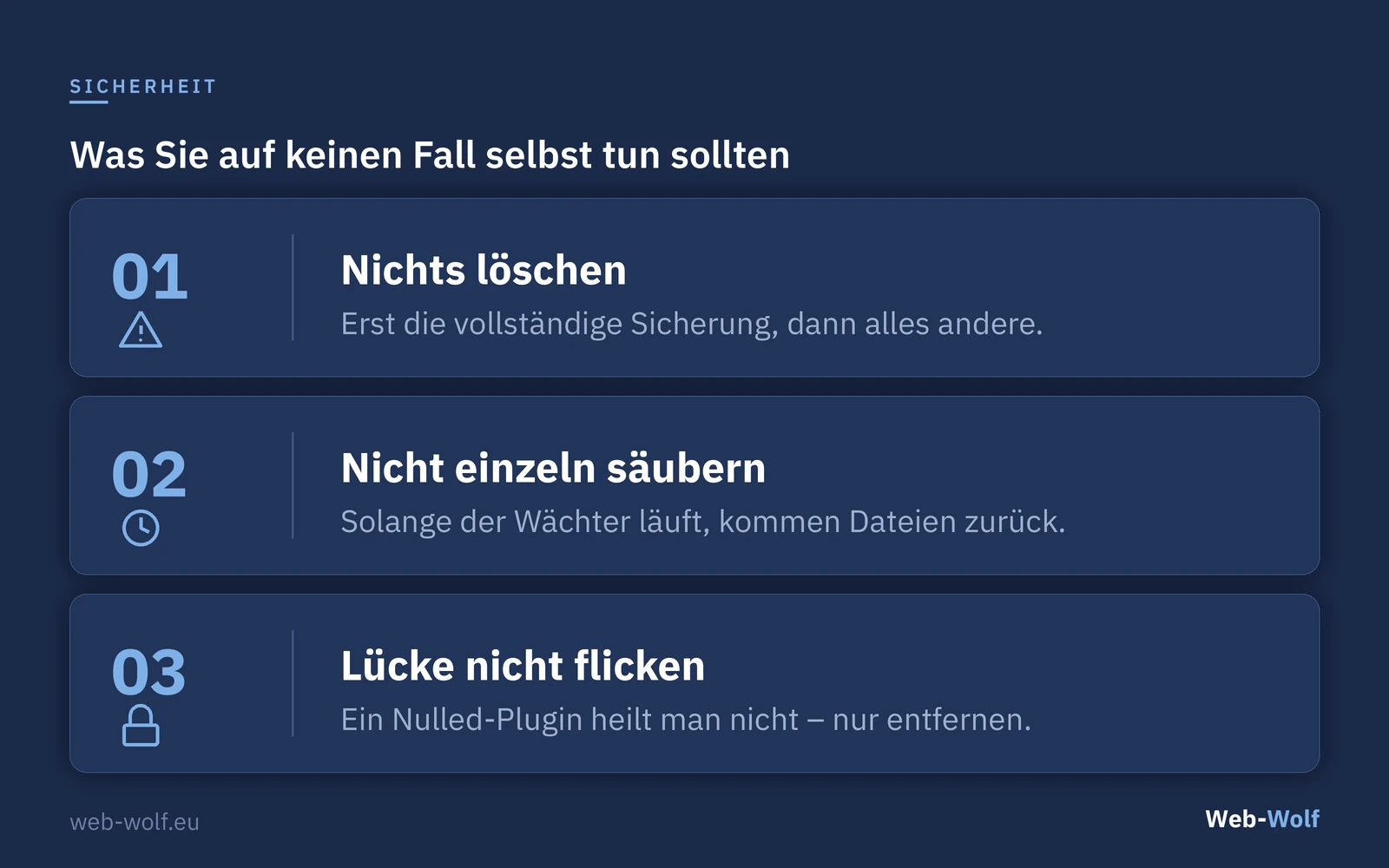 Drei Dinge, die Sie bei einer gehackten Website nicht selbst tun sollten
